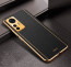 Vaku ® Xiaomi 12 Pro 5G Luxemberg Leather Pattern Gold Electroplated Soft TPU Back Cover