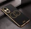 Vaku ® Oppo A58 4G Skylar Leather Pattern Gold Electroplated Soft TPU Back Cover