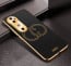 Vaku ® Vivo V40 5G Skylar Leather Pattern Gold Electroplated Soft TPU Back Cover