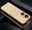 Vaku ® Oppo A58 4G Skylar Leather Pattern Gold Electroplated Soft TPU Back Cover