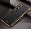 Vaku ® Samsung Galaxy A24 4G Luxemberg Leather Pattern Gold Electroplated Soft TPU Back Cover
