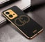 Vaku ® Vivo V25 5G Skylar Leather Pattern Gold Electroplated Soft TPU Back Cover