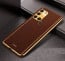 Vaku ® Samsung Galaxy A21s Luxemberg Leather Stitched Gold Electroplated Soft TPU Back Cover
