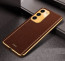 Vaku ® Samsung Galaxy S23 Plus Luxemberg Series Leather Stitched Gold Electroplated Soft TPU Back Cover