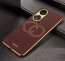 Vaku ® Oppo A58 4G Skylar Leather Pattern Gold Electroplated Soft TPU Back Cover