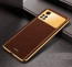 Vaku ® Xiaomi Poco M4 Pro Luxemberg Series Leather Stitched Gold Electroplated Soft TPU Back Cover