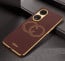 Vaku ® Oppo F23 5G Skylar Leather Pattern Gold Electroplated Soft TPU Back Cover