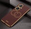 Vaku ® Vivo Y27 Skylar Leather Pattern Gold Electroplated Soft TPU Back Cover