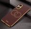 Vaku ® Oppo A17 Skylar Leather Pattern Gold Electroplated Soft TPU Back Cover