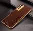 Vaku ® Vivo Y20 Luxemberg Leather Pattern Gold Electroplated Soft TPU Back Cover Case