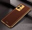 Vaku ® Vivo T1 5G Luxemberg Series Leather Stitched Gold Electroplated Soft TPU Back Cover