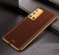 Vaku ® Vivo V19 Luxemberg Series Leather Stitched Gold Electroplated Soft TPU Back Cover