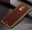 Vaku ® OnePlus 7 Luxemberg Leather Stitched Gold Electroplated Soft TPU Back Cover