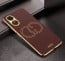 Vaku ® Oppo A17 Skylar Leather Pattern Gold Electroplated Soft TPU Back Cover