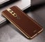 Vaku ® Oppo F11 Pro Luxemberg Series Leather Stitched Gold Electroplated Soft TPU Back Cover