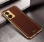 Vaku ® OnePlus Nord 2T 5G Luxemberg Series Leather Stitched Gold Electroplated Soft TPU Back Cover