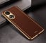 Vaku ® Oppo A58 4G Luxemberg Leather Pattern Gold Electroplated Soft TPU Back Cover