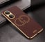 Vaku ® Vivo Y100A 5G Skylar Leather Pattern Gold Electroplated Soft TPU Back Cover