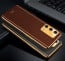 Vaku ® Oppo F19s Luxemberg Series Leather Stitched Gold Electroplated Soft TPU Back Cover