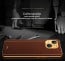 Vaku ® For Apple iPhone 13 Luxemberg Series Leather Stitched Gold Electroplated Soft TPU Back Cover