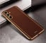Vaku ® Samsung Galaxy A35 5G Luxemberg Leather Pattern Gold Electroplated Soft TPU Back Cover