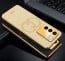 Vaku ® Vivo V27 5G Skylar Leather Pattern Gold Electroplated Soft TPU Back Cover