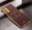 Vaku ® Vivo Y30 Skylar Leather Pattern Gold Electroplated Soft TPU Back Cover