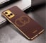 Vaku ® Vivo Y21e Skylar Leather Pattern Gold Electroplated Soft TPU Back Cover