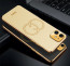 Vaku ® Apple iPhone 11 Skylar Leather Pattern Gold Electroplated Soft TPU Back Cover