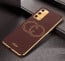 Vaku ® Oppo F19s Skylar Leather Pattern Gold Electroplated Soft TPU Back Cover