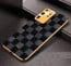 Vaku ® Samsung Galaxy S20 Ultra Cheron Series Leather Stitched Gold Electroplated Soft TPU Back Cover