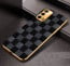 Vaku ® Oppo F19s Cheron Series Leather Stitched Gold Electroplated Soft TPU Back Cover