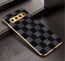 Vaku ® Samsung Galaxy S10 Cheron Series Leather Stitched Gold Electroplated Soft TPU Back Cover