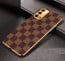 Vaku ® Oppo A74 Cheron Leather Stitched Gold Electroplated Soft TPU Back Cover