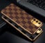 Vaku ® Oppo F19s Cheron Series Leather Stitched Gold Electroplated Soft TPU Back Cover