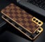 Vaku ® Samsung Galaxy S21 Plus Cheron Series Leather Stitched Gold Electroplated Soft TPU Back Cover