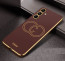 Vaku ® Samsung Galaxy S24 Plus Skylar Leather Pattern Gold Electroplated Soft TPU Back Cover