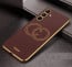 Vaku ® Samsung Galaxy S23 FE Skylar Leather Pattern Gold Electroplated Soft TPU Back Cover