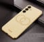 Vaku ® Samsung Galaxy A54 5G Skylar Leather Pattern Gold Electroplated Soft TPU Back Cover