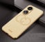 Vaku ® Oppo A58 4G Skylar Leather Pattern Gold Electroplated Soft TPU Back Cover