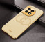 Vaku ® OnePlus 11R Skylar Leather Stitched Gold Electroplated Soft TPU Back Cover