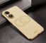 Vaku ® Oppo A17 Skylar Leather Pattern Gold Electroplated Soft TPU Back Cover