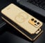 Vaku ® Oppo A16 Skylar Leather Pattern Gold Electroplated Soft TPU Back Cover