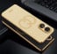 Vaku ® Oppo A17 Skylar Leather Pattern Gold Electroplated Soft TPU Back Cover
