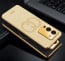 Vaku ® Vivo V25 Pro Skylar Leather Pattern Gold Electroplated Soft TPU Back Cover