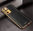Vaku ® Samsung Galaxy Note 20 Ultra Luxemberg Series Leather Stitched Gold Electroplated Soft TPU Back Cover