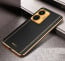 Vaku ® Vivo T1 4G Luxemberg Series Leather Stitched Gold Electroplated Soft TPU Back Cover