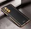 Vaku ® Samsung Galaxy A13 Luxemberg Leather Stitched Gold Electroplated Soft TPU Back Cover