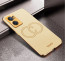 Vaku ® Oppo Reno7 5G Skylar Leather Pattern Gold Electroplated Soft TPU Back Cover