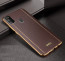 Vaku ® Samsung Galaxy M21 Vertical Leather Stitched Gold Electroplated Soft TPU Back Cover